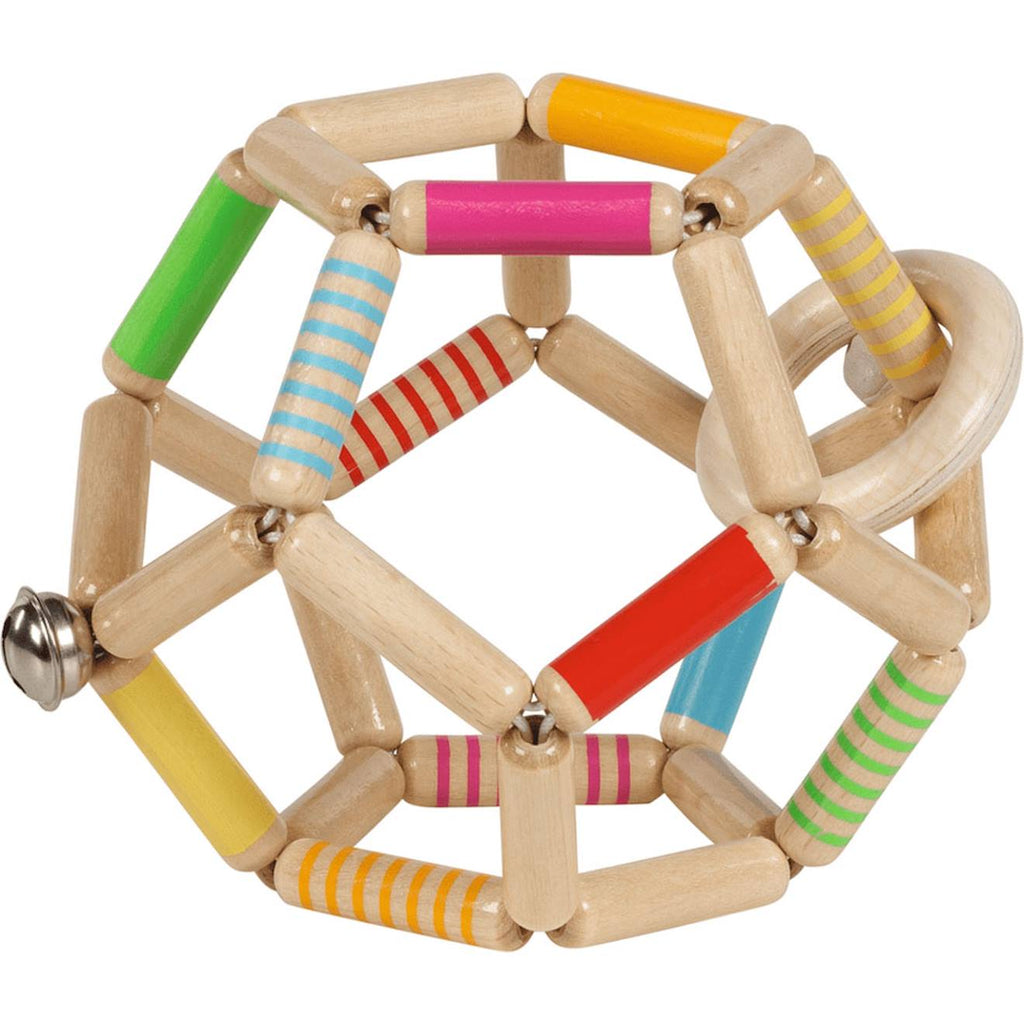 Hochet balle flexible en bois multi-coloured