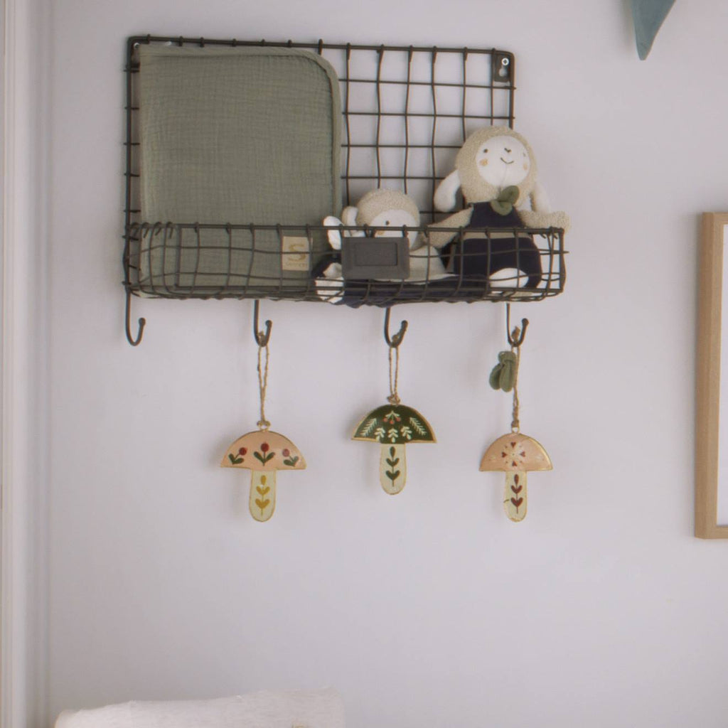 Hochet bébé en coton bio - petit soleil bleu