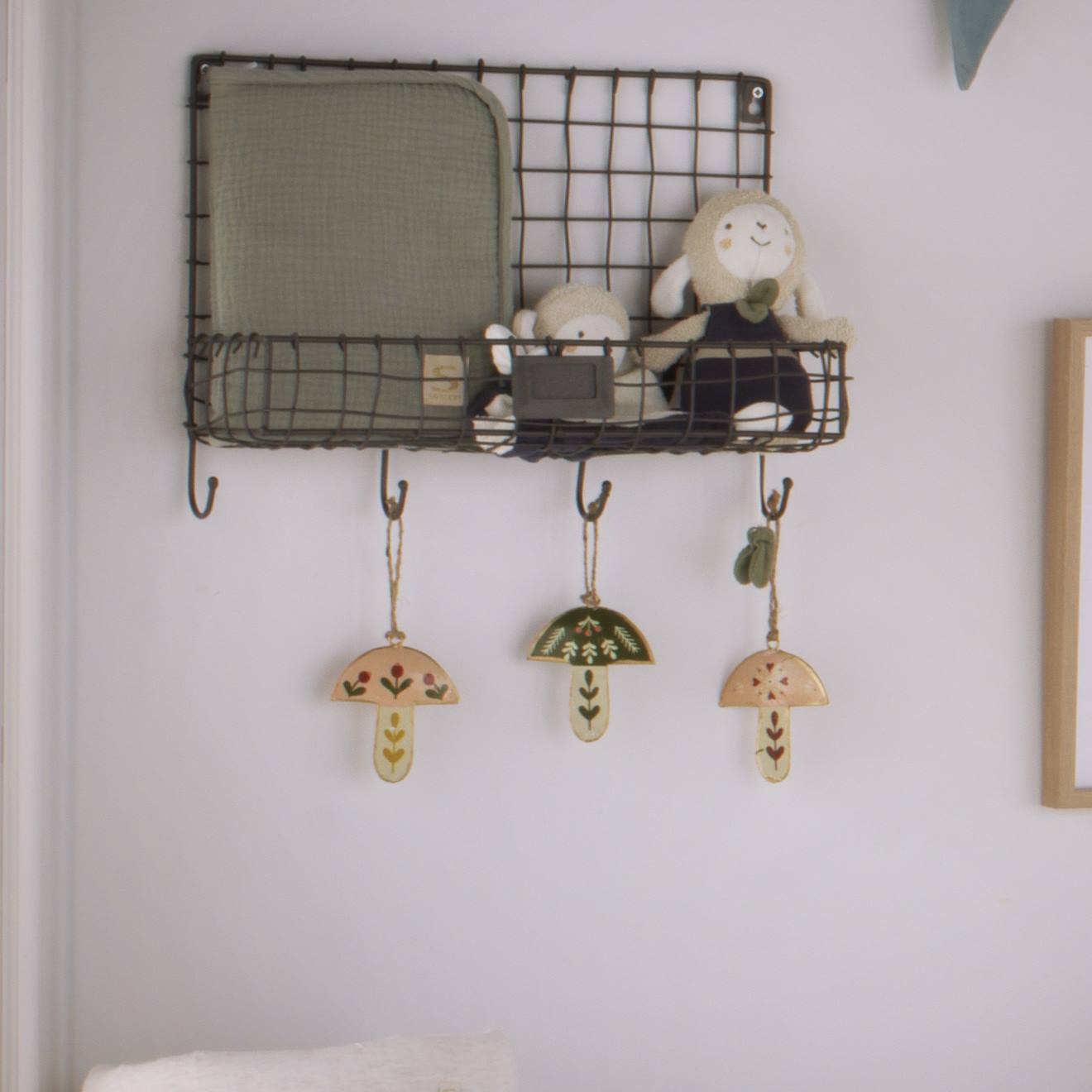 Hochet bébé en coton bio - petit soleil bleu