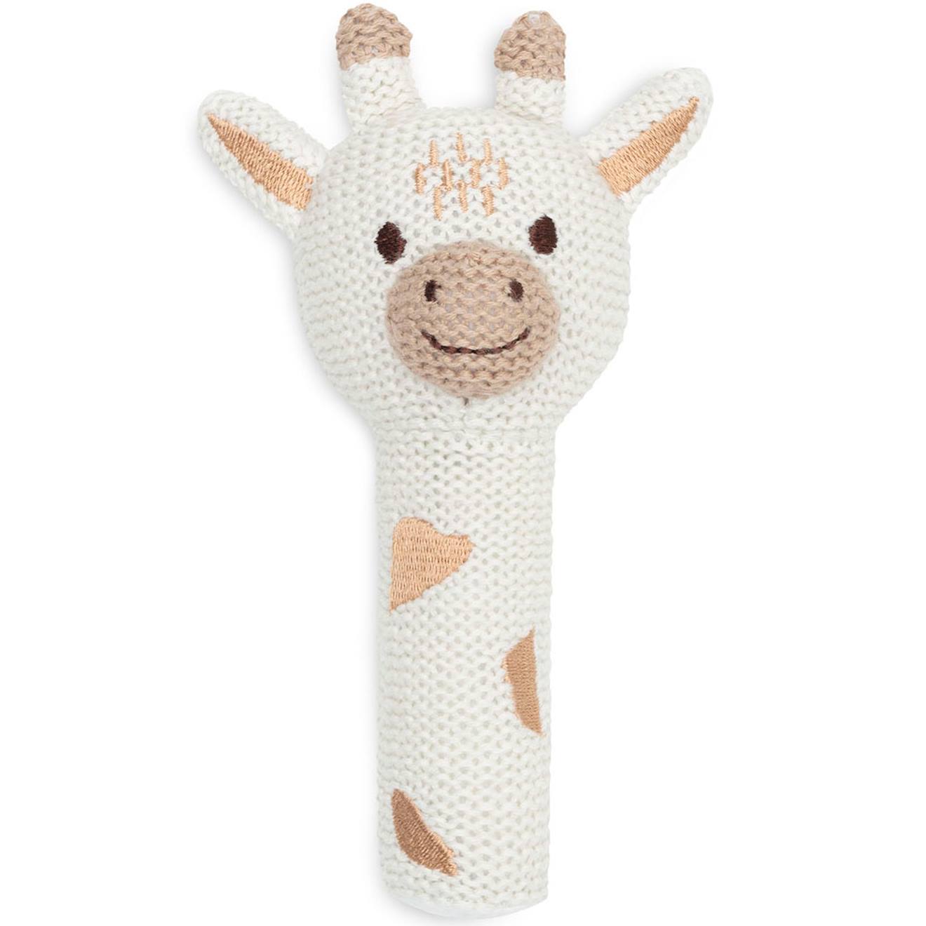 Hochet bébé en coton blanc, marron