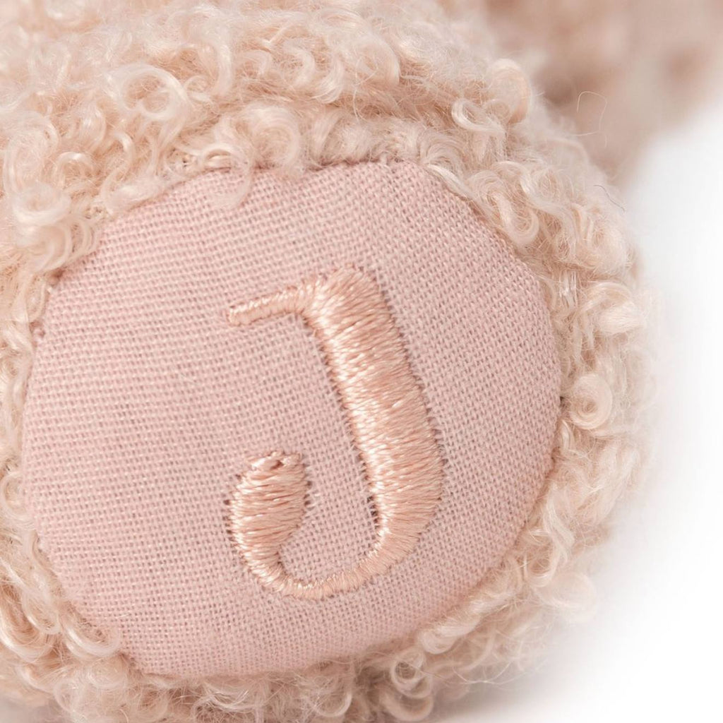 Hochet bébé en coton rose, noir