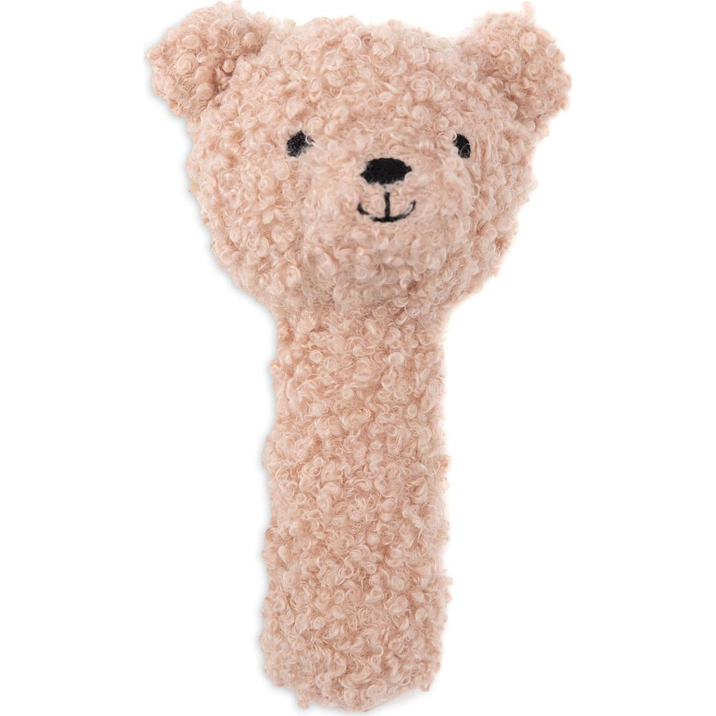 Hochet bébé en coton rose, noir