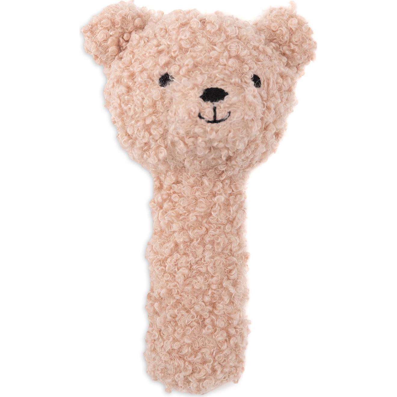 Hochet bébé en coton rose, noir
