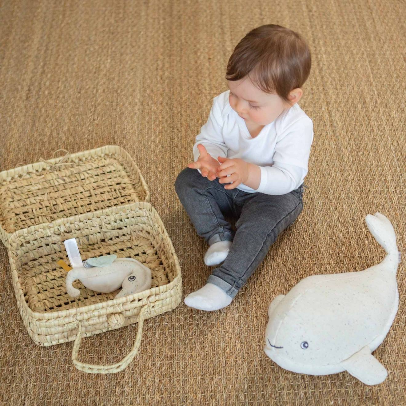 Hochet bébé ecru