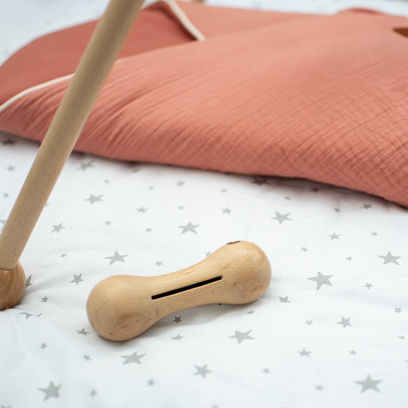 Hochet bois bébé naturel sonore bois naturel