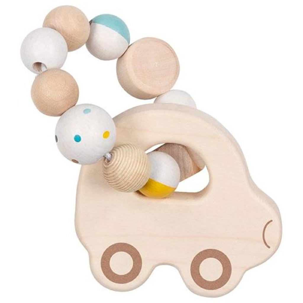 Hochet bois flexible voiture multi-coloured