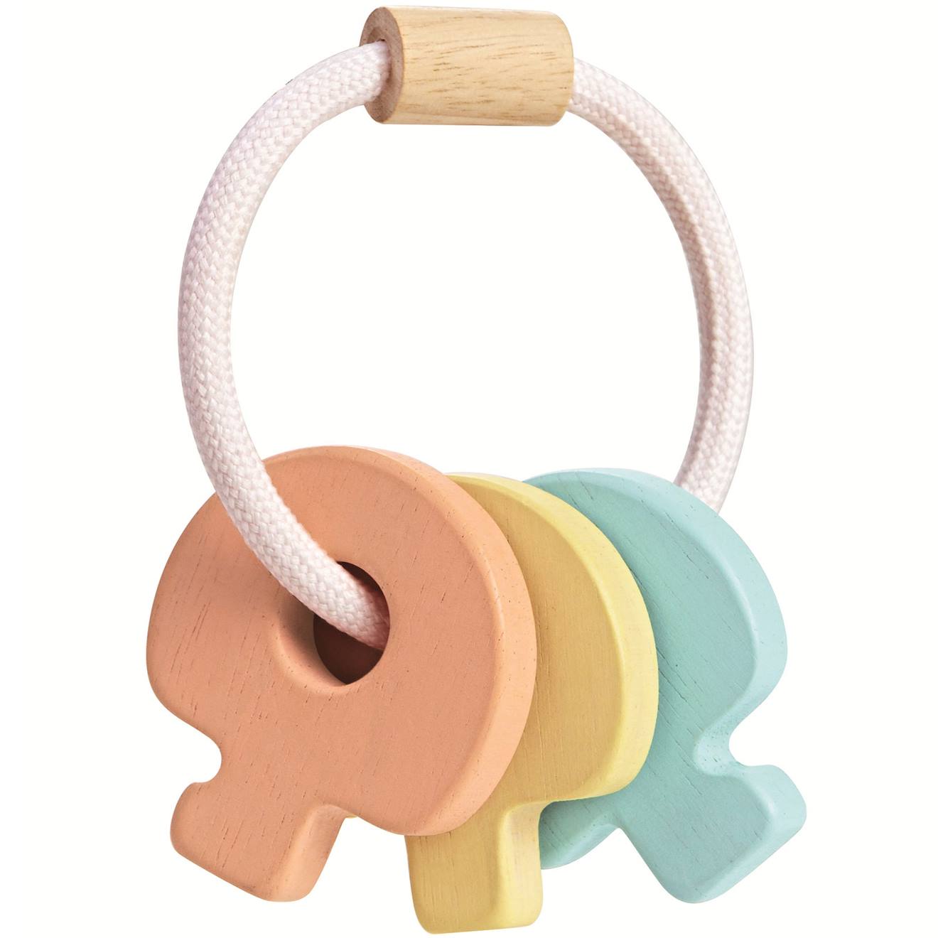 Hochet clés pastel rose