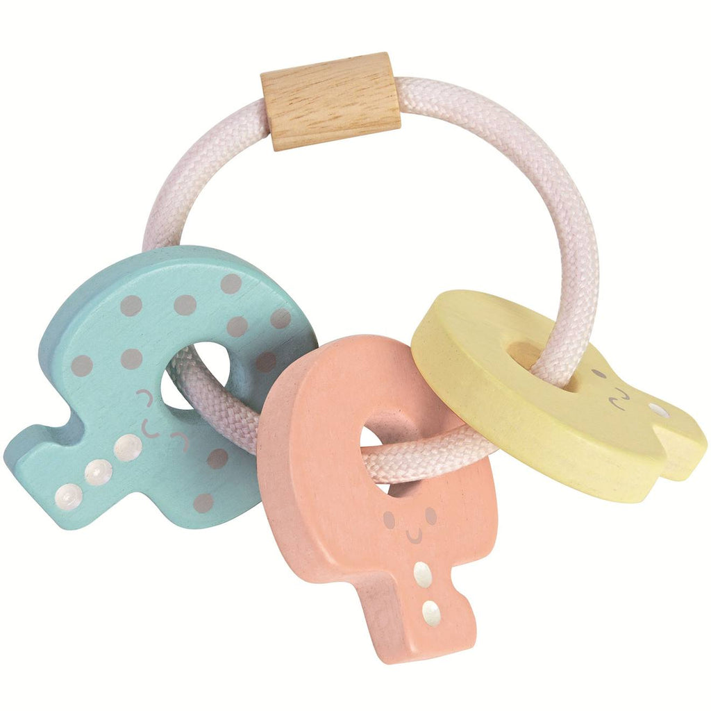 Hochet clés pastel rose