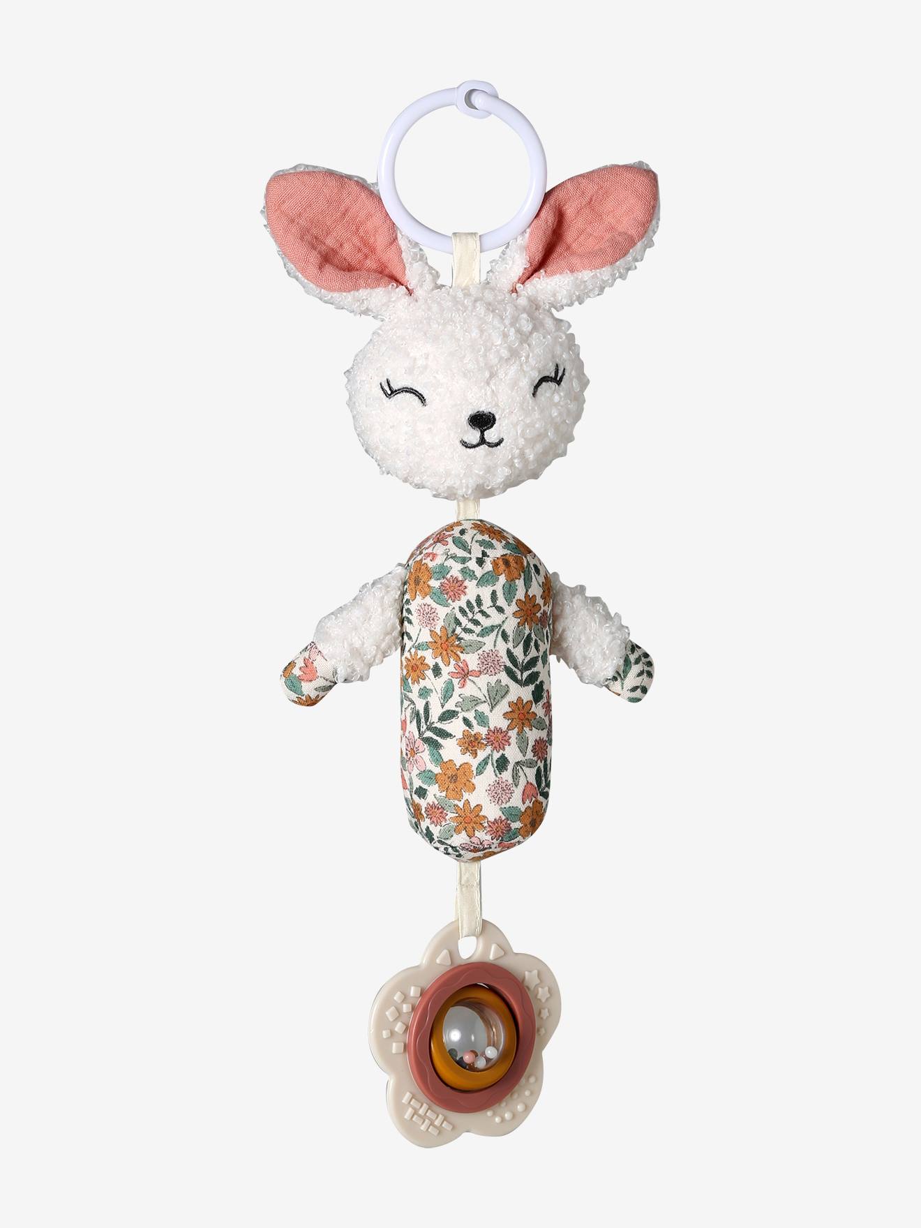 Hochet d'éveil à suspendre lapin rétro flower
