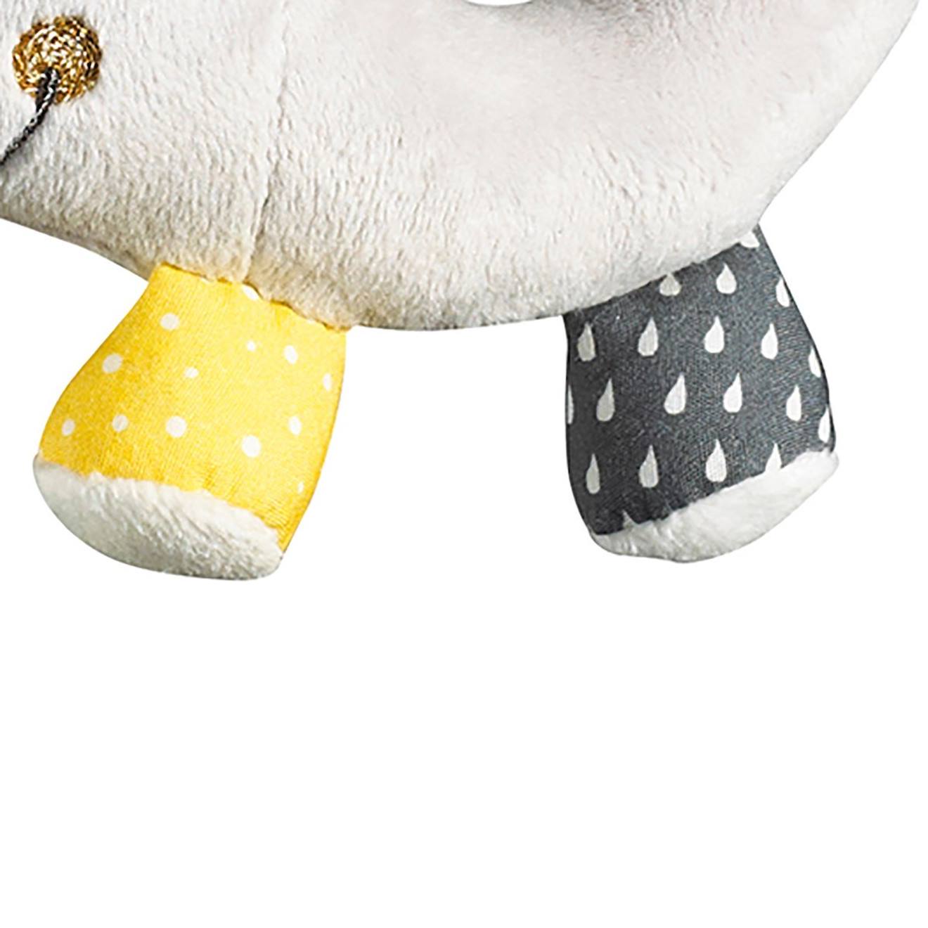 Hochet eléphant en velours - babyfan gris