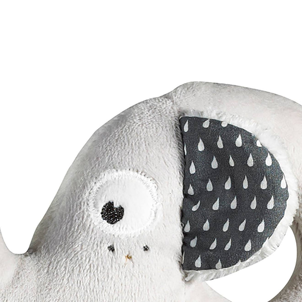 Hochet eléphant en velours - babyfan gris
