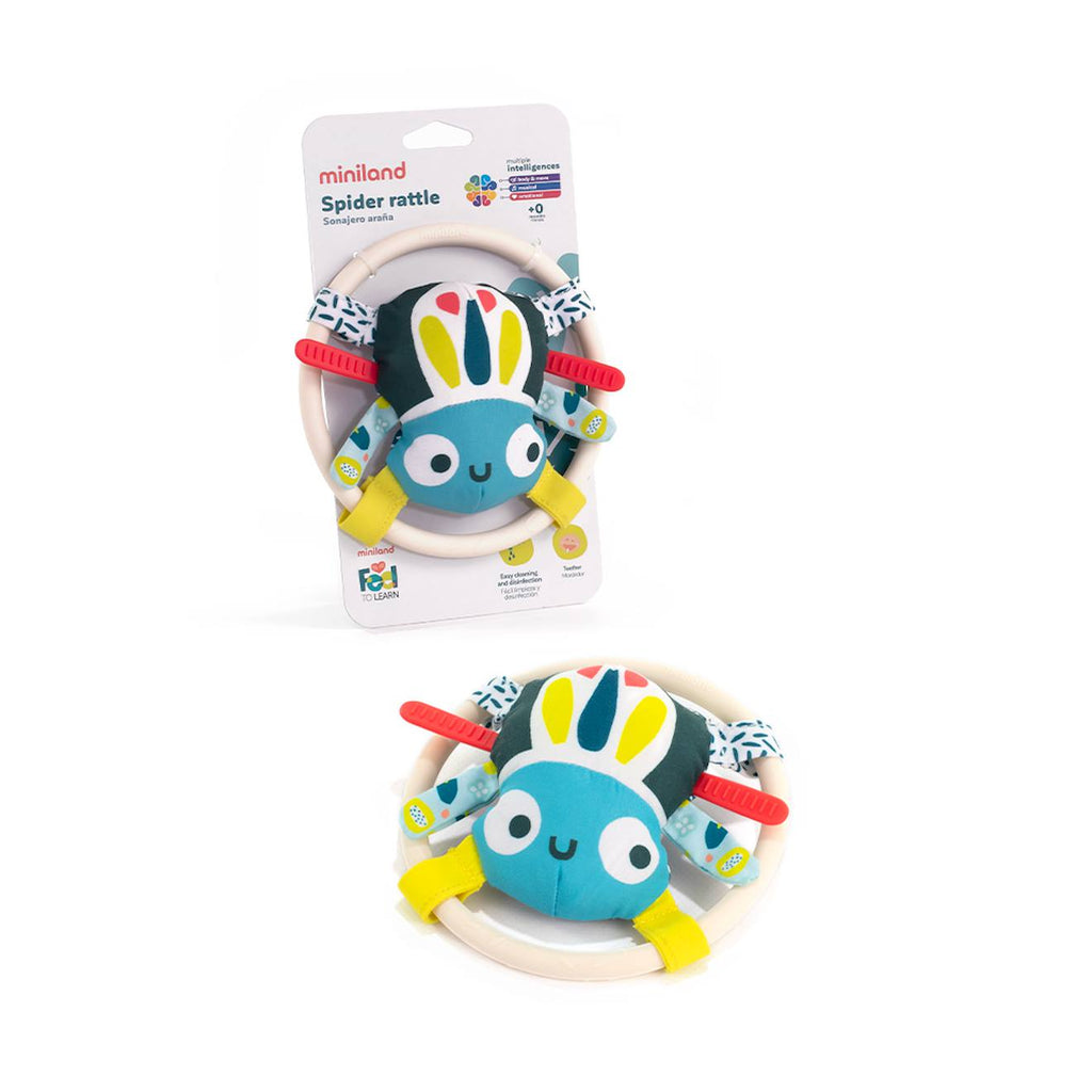 Hochet en forme de sympathique araignée pour bébés multicolore