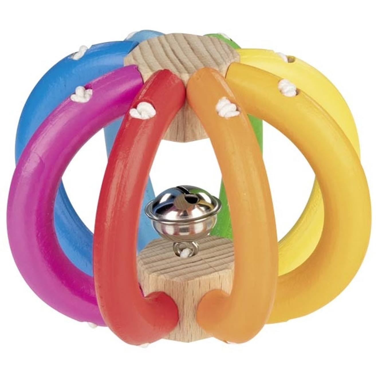 Hochet flexible en bois arc-en-ciel multi-coloured