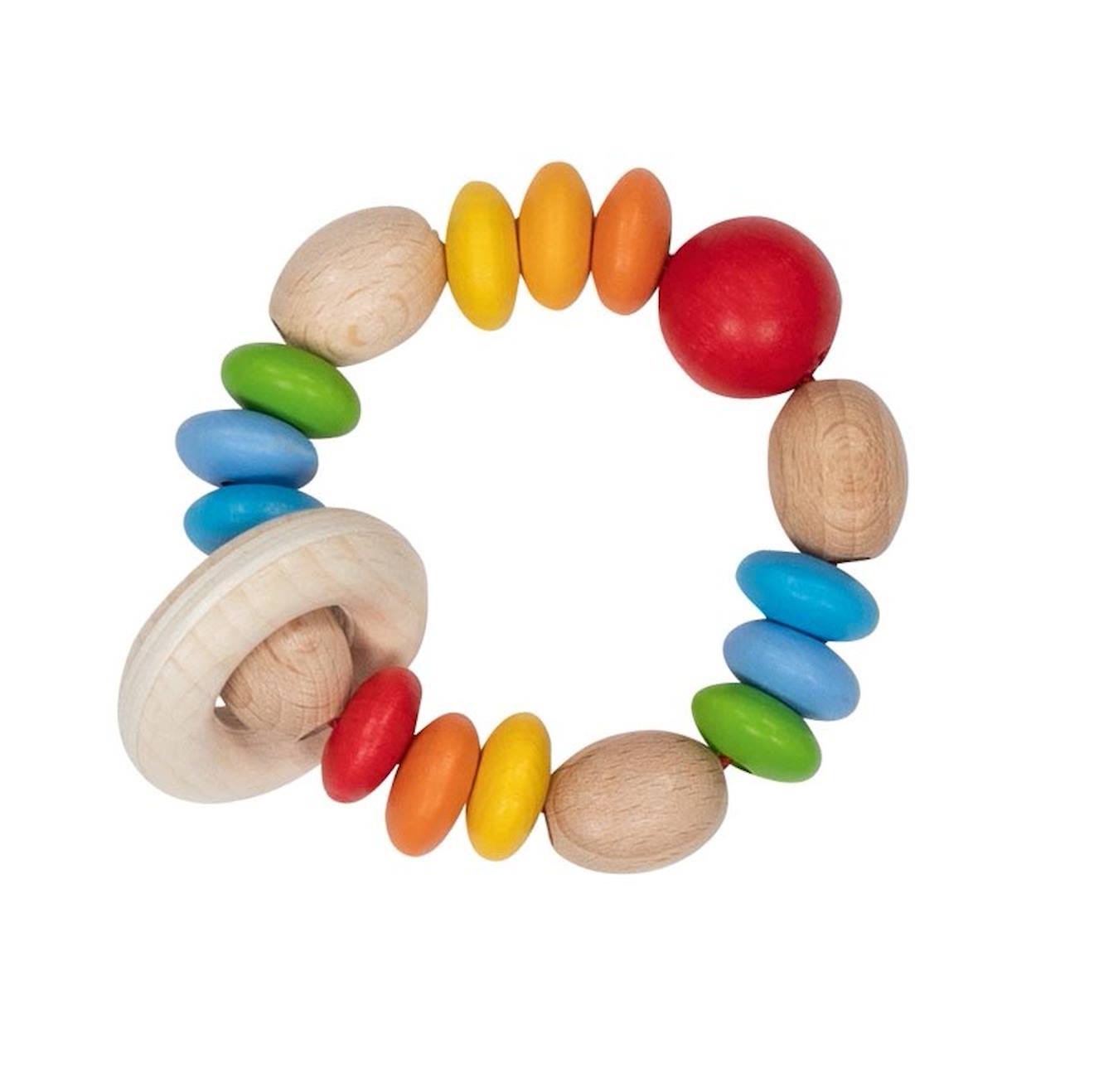 Hochet lentilles arc-en-ciel beige