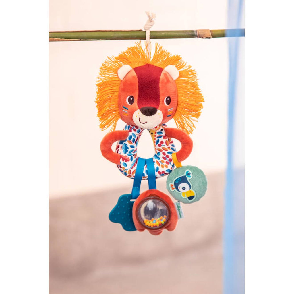 Hochet multi-activités jack le lion orange