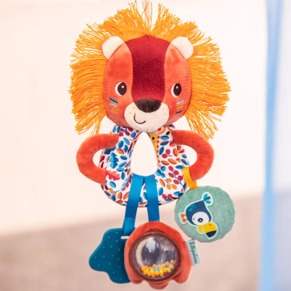 Hochet multi-activités jack le lion orange