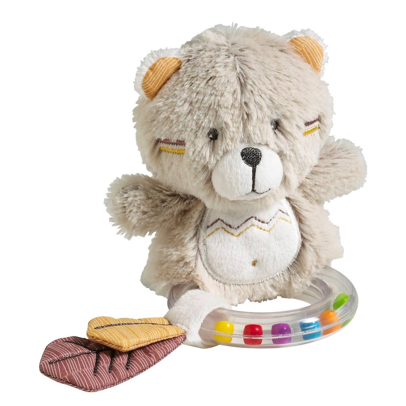 Hochet ours en velours - timouki beige