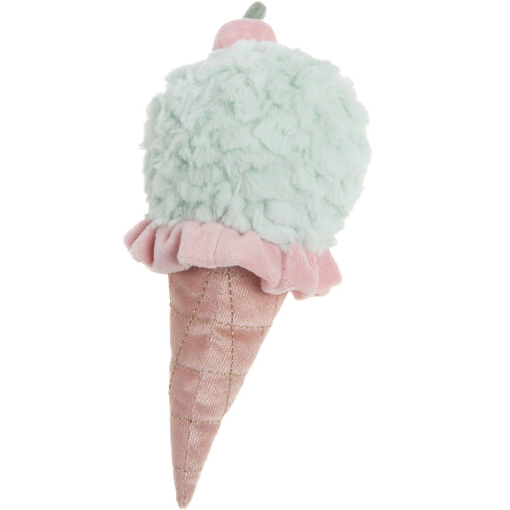 Hochet peluche glace à la menthe vert d'eau, rose