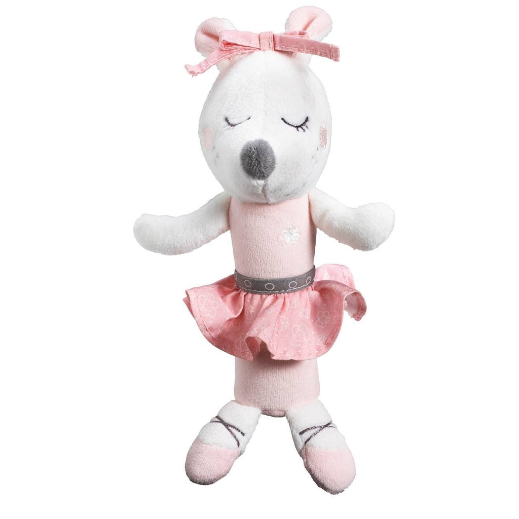 Hochet petite souris danseuse étoile en velours - lilibelle rose