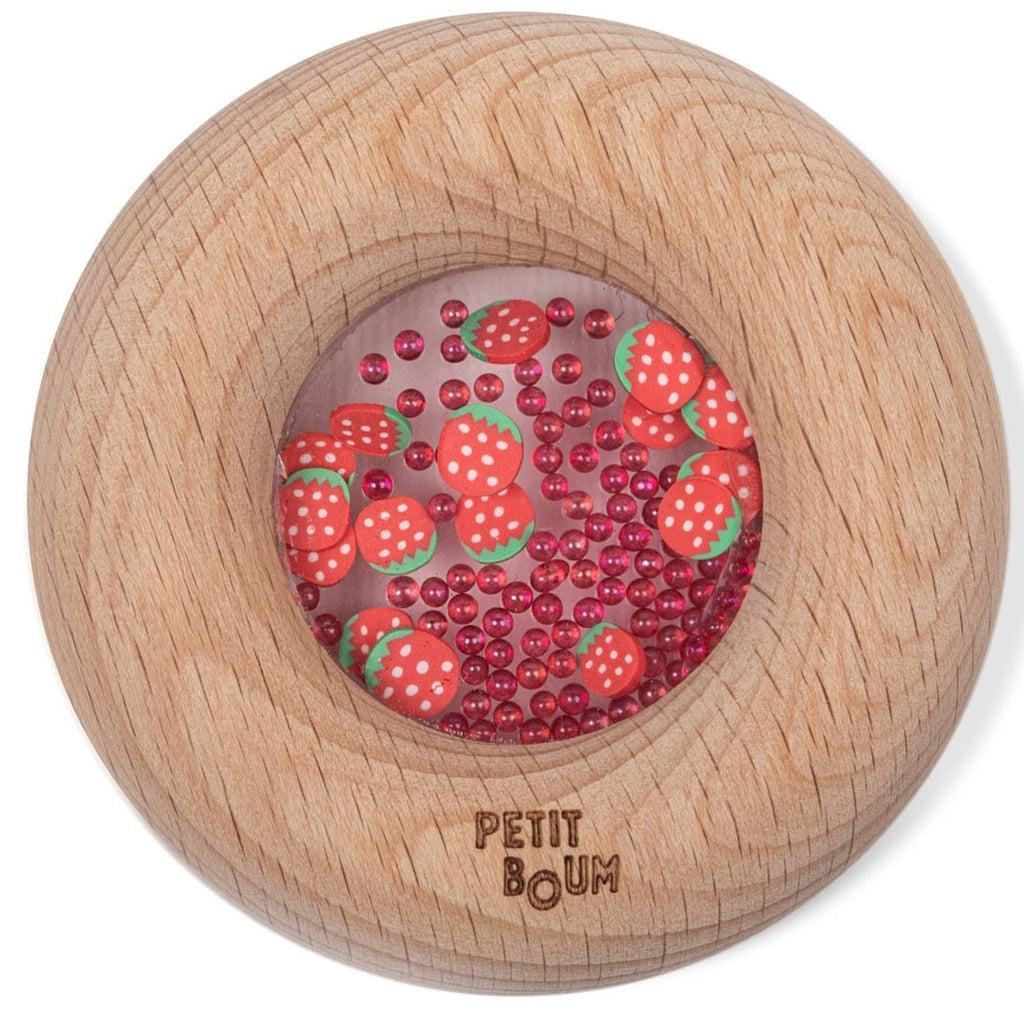Hochet sensoriel donut fruits rouge
