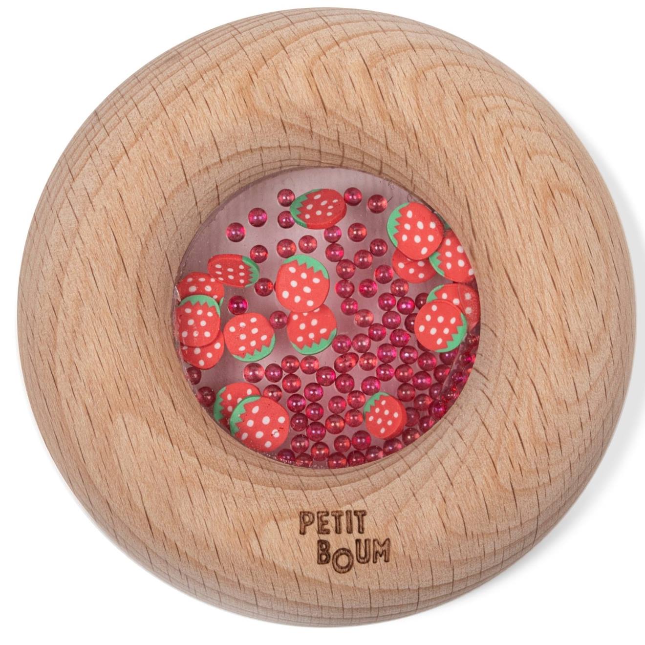 Hochet sensoriel donut fruits rouge
