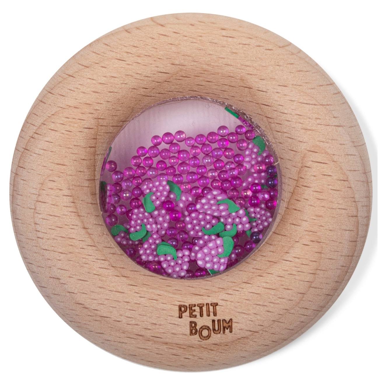 Hochet sensoriel donut fruits violet