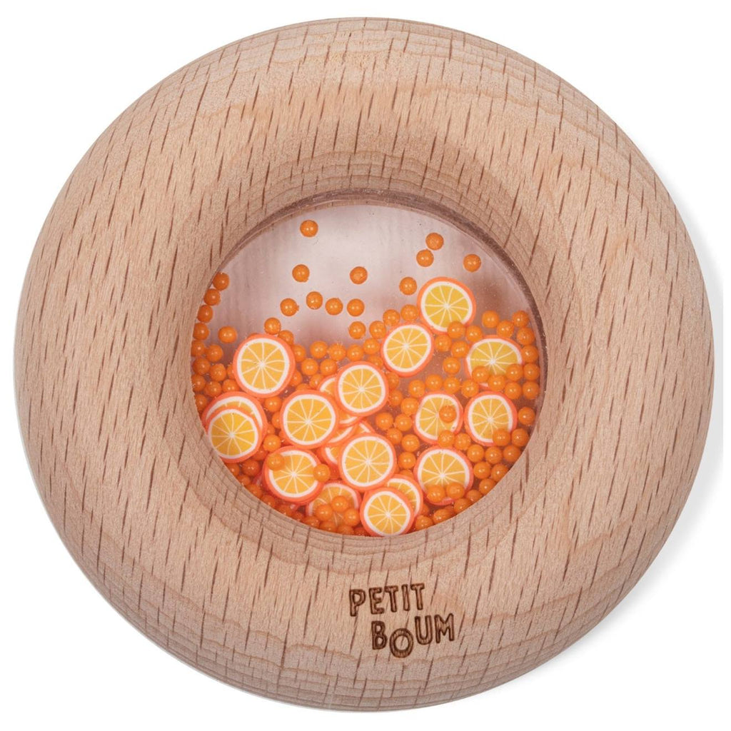 Hochet sensoriel donut fruits orange