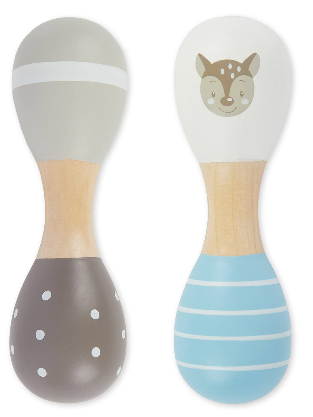 Hochets en bois lot de 2 - motif faon reh