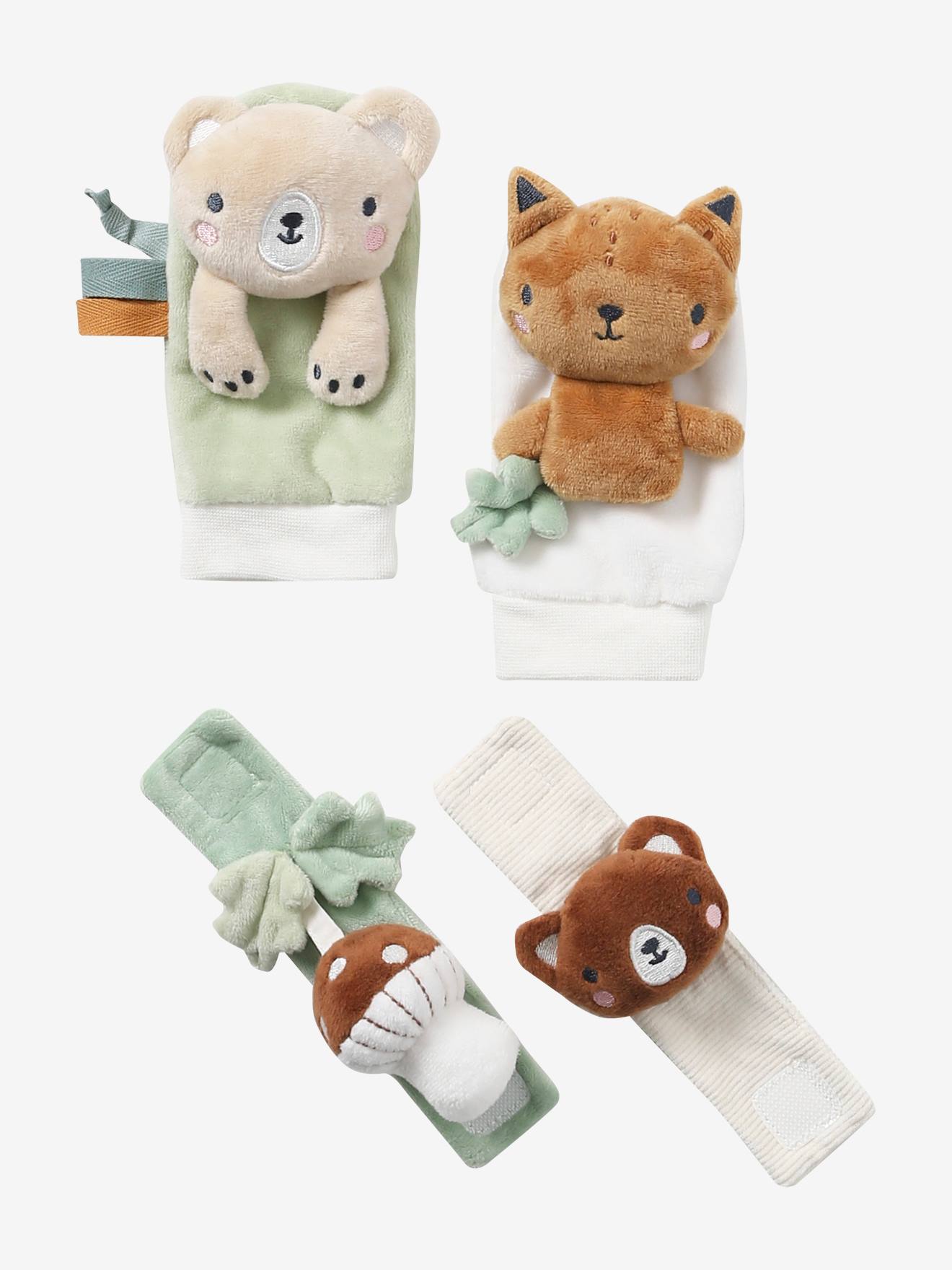 Hochets mains et pieds green forest marron