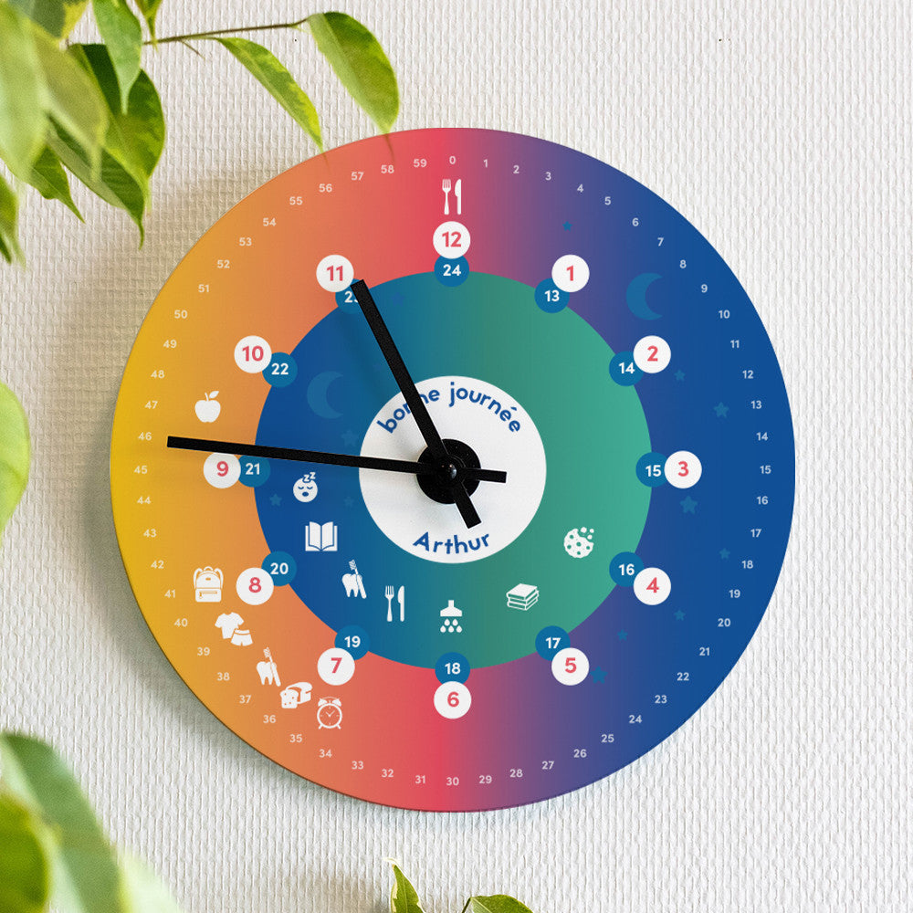Horloge d'Apprentissage à Personnaliser - Horloge Originale