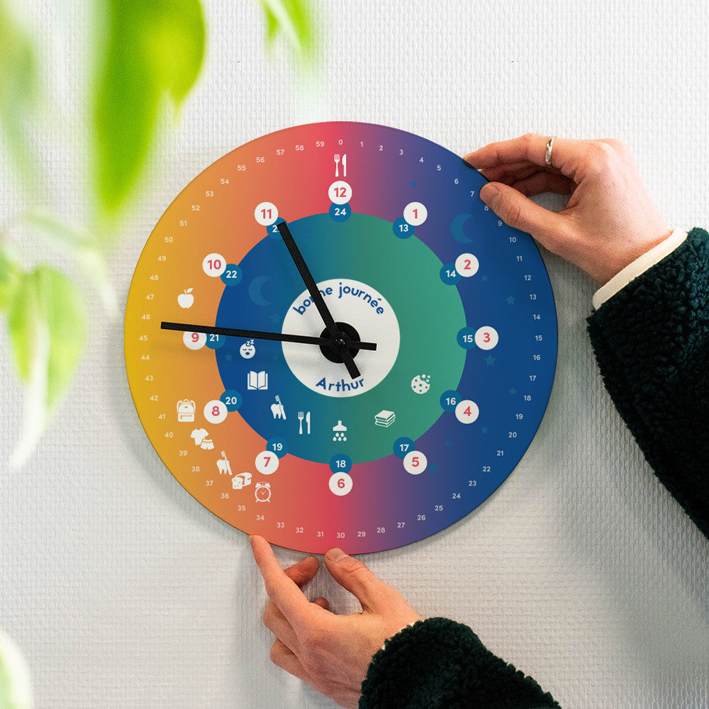 Horloge d'Apprentissage à Personnaliser - Horloge Originale