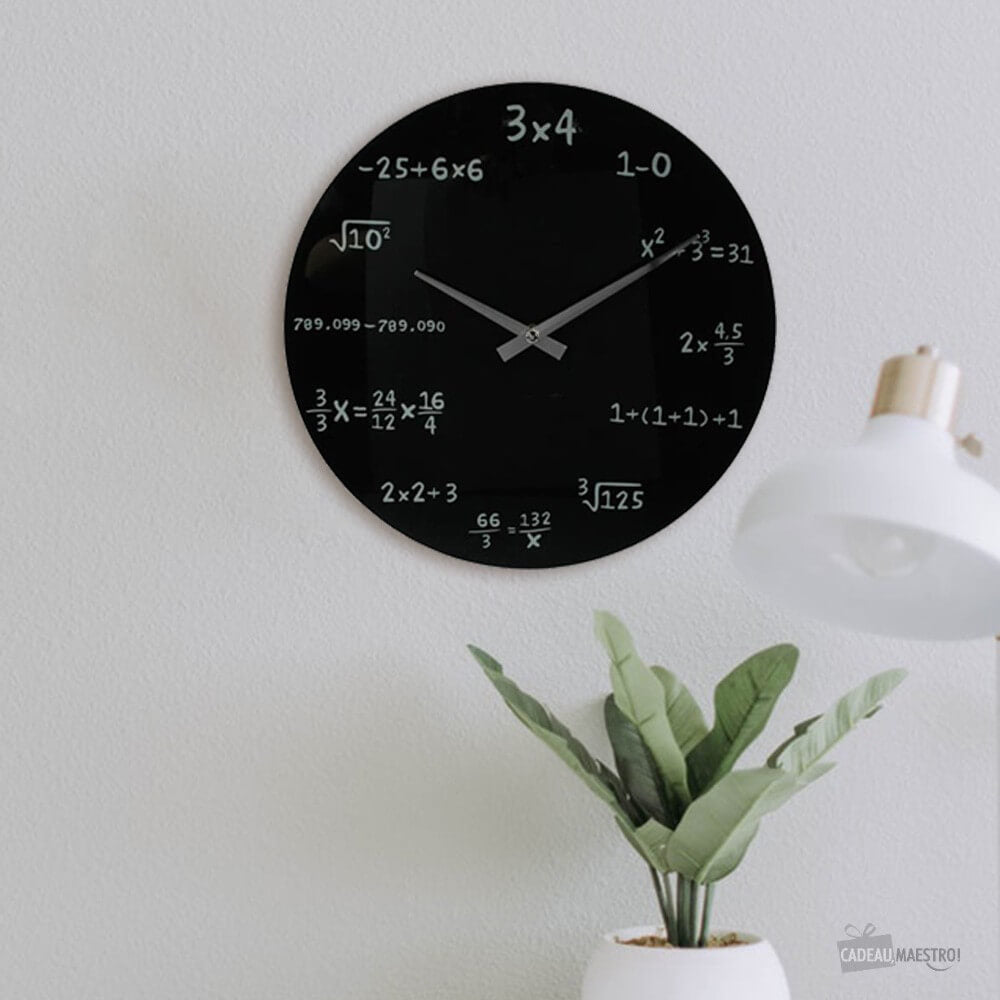 Horloge Mathématiques Noir - Horloge Originale