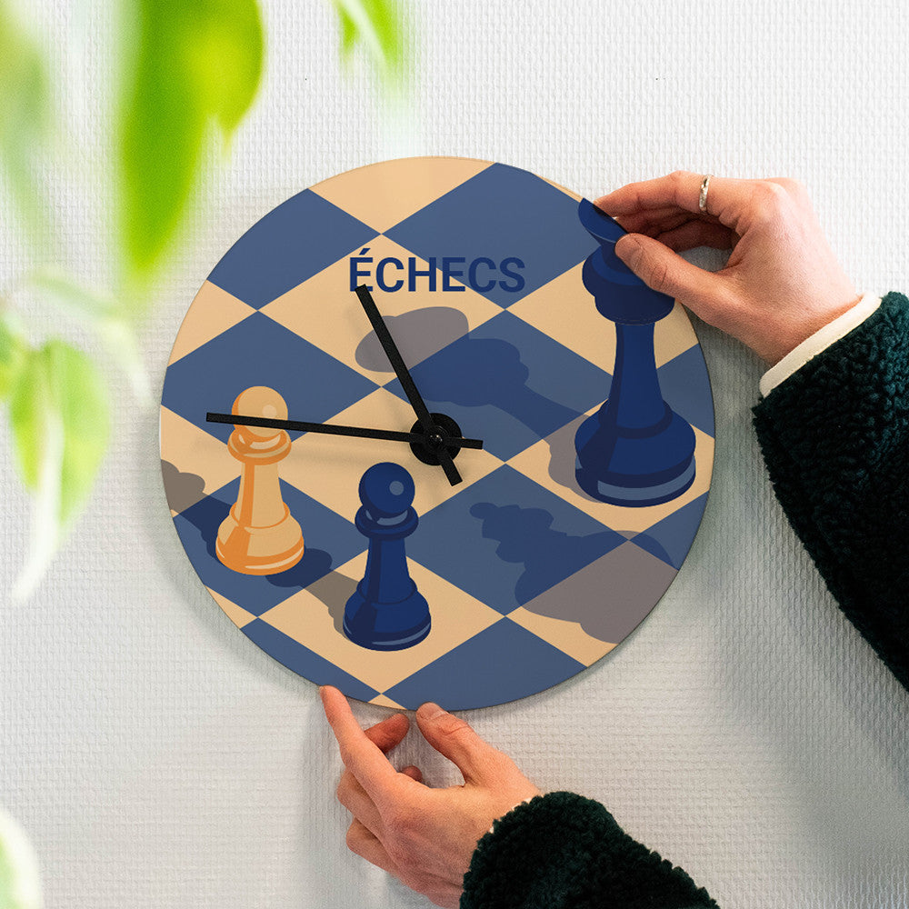 Horloge Murale Échecs à Personnaliser - Horloge Originale