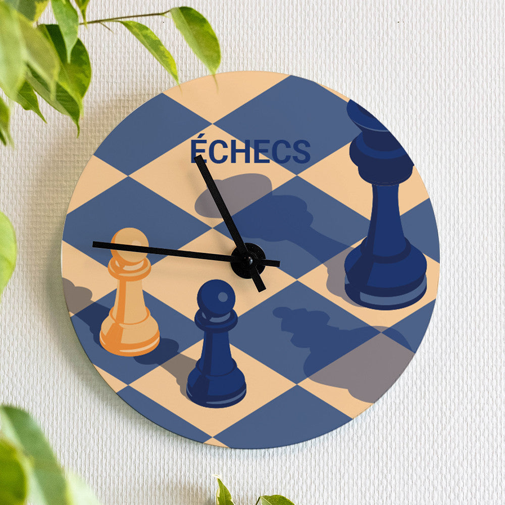 Horloge Murale Échecs à Personnaliser - Horloge Originale