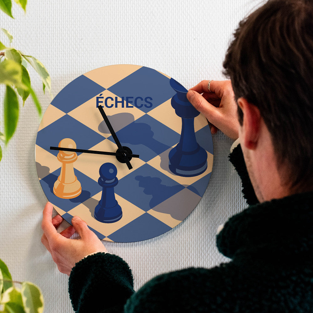 Horloge Murale Échecs à Personnaliser - Horloge Originale