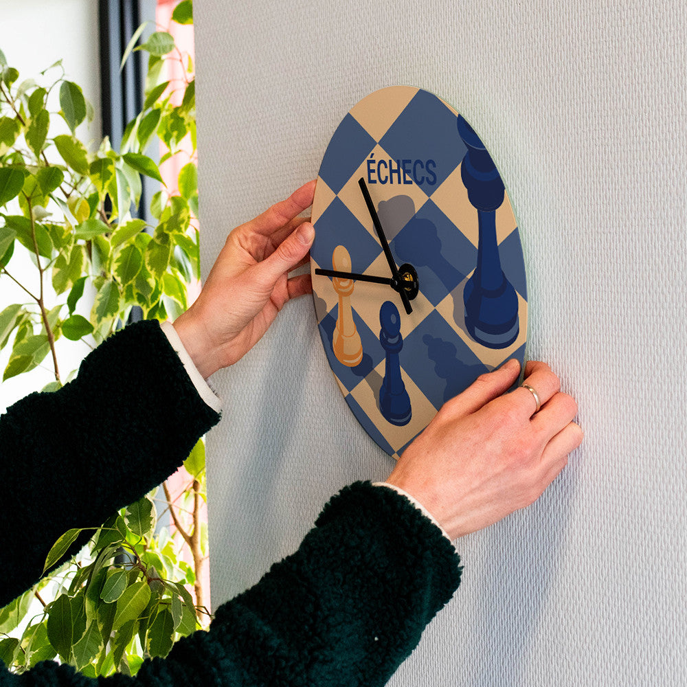 Horloge Murale Échecs à Personnaliser - Horloge Originale