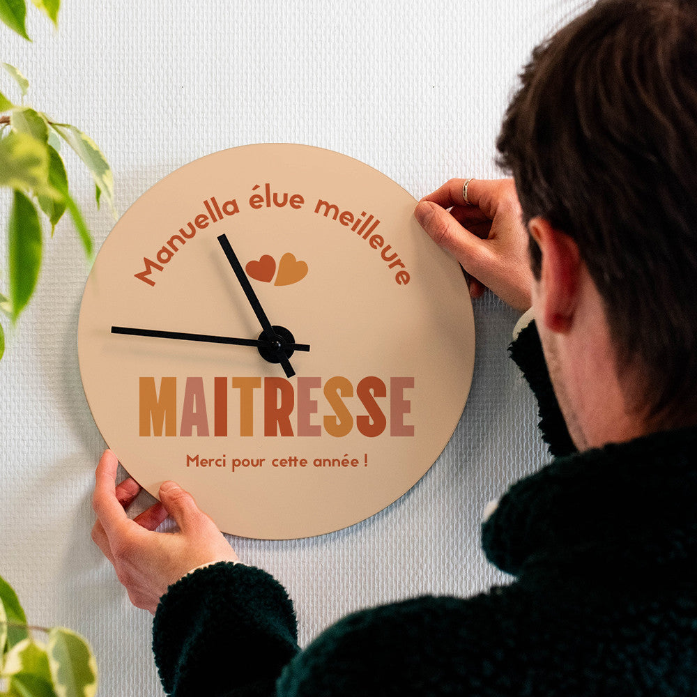 Horloge Murale Maîtresse à Personnaliser - Horloge Originale