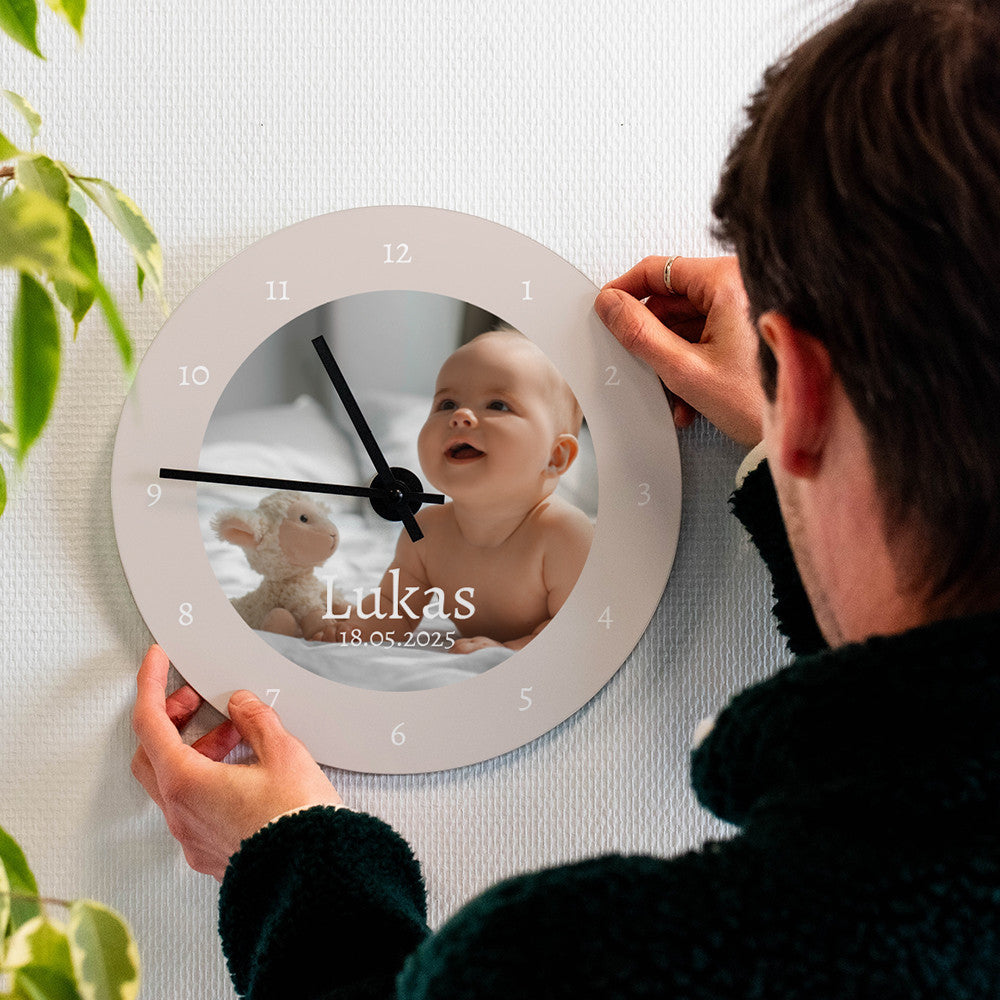 Horloge Murale Naissance à Personnaliser - Horloge Originale