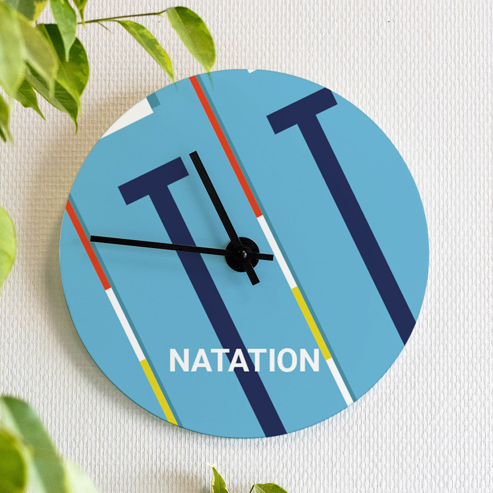 Horloge Murale Natation à Personnaliser - Horloge Originale