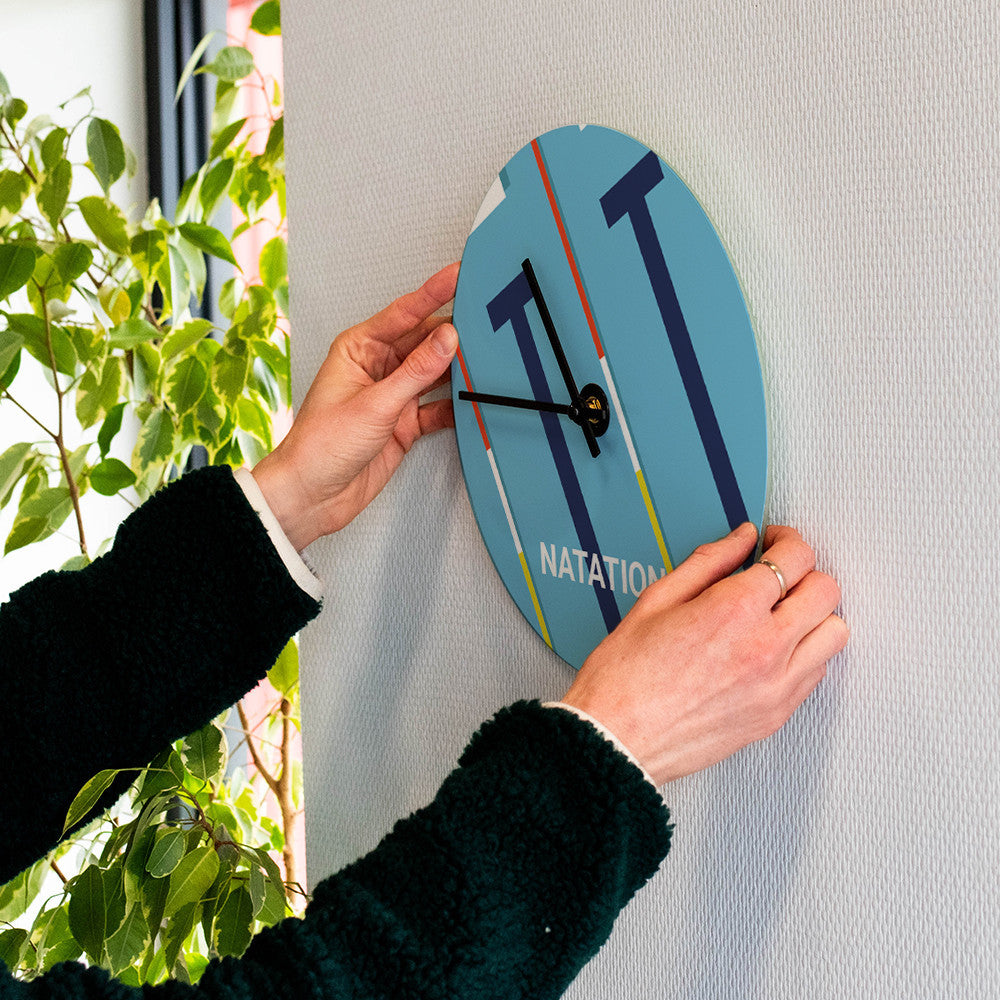 Horloge Murale Natation à Personnaliser - Horloge Originale