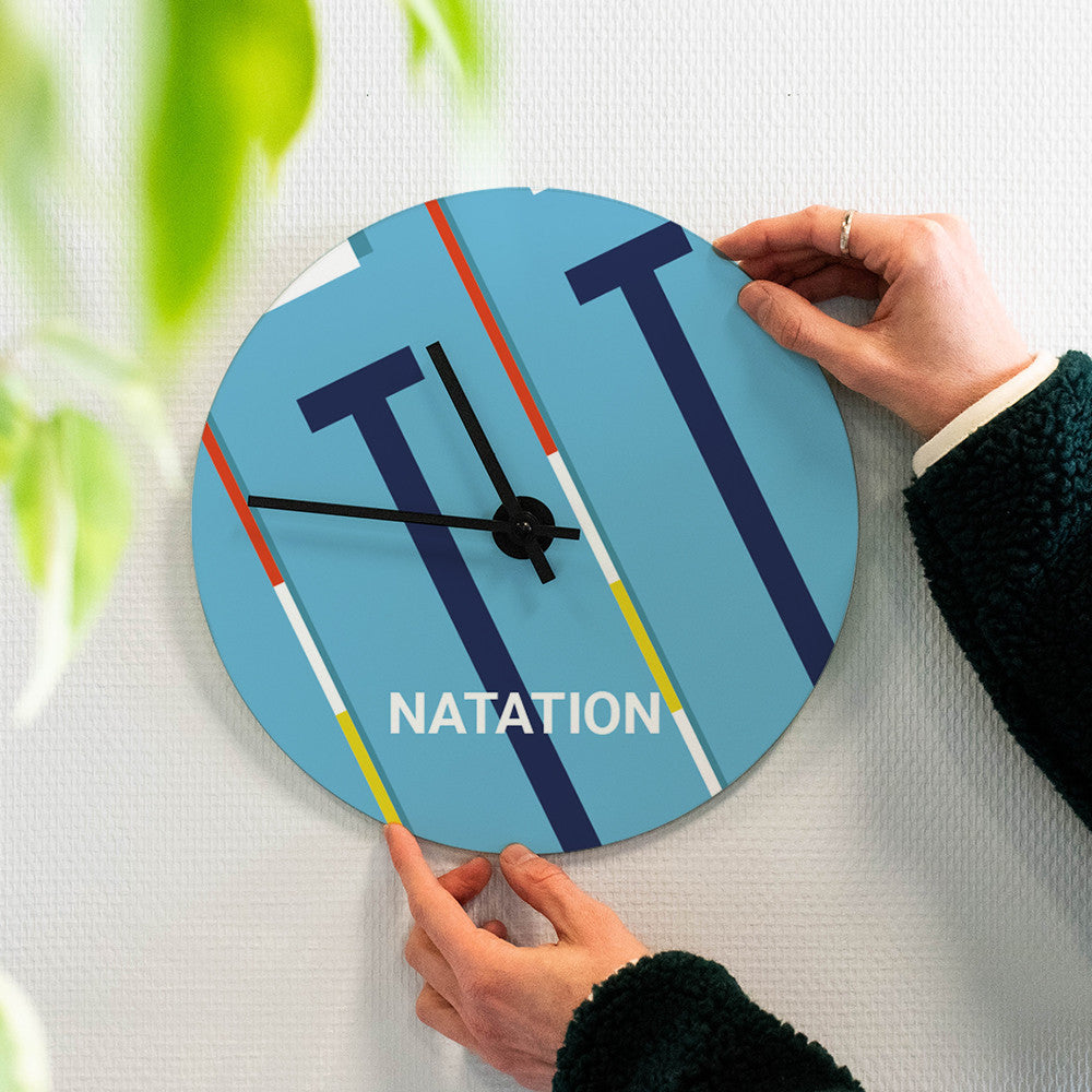 Horloge Murale Natation à Personnaliser - Horloge Originale