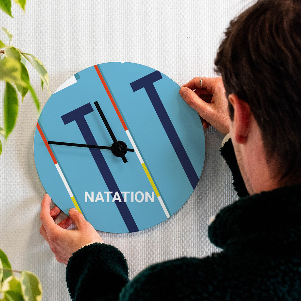 Horloge Murale Natation à Personnaliser - Horloge Originale