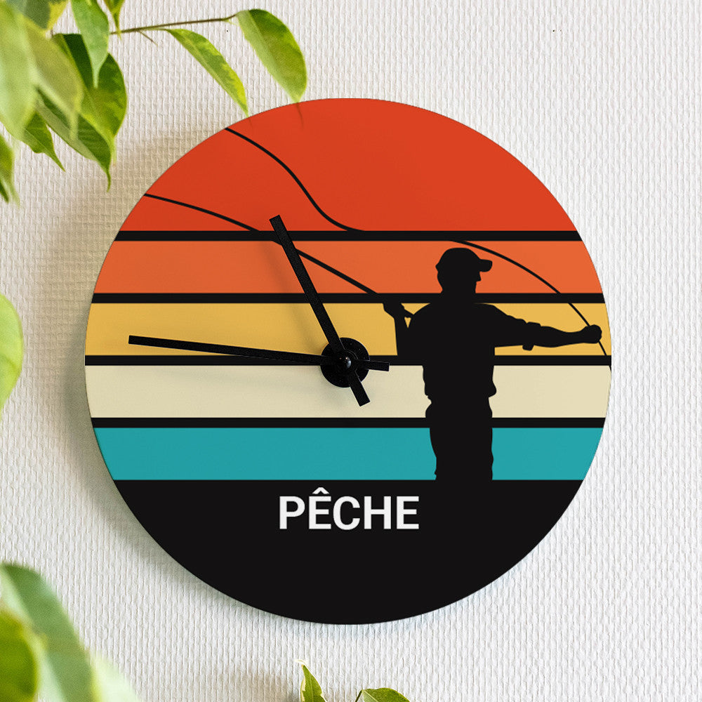 Horloge Murale Pêche à Personnaliser - Horloge Originale