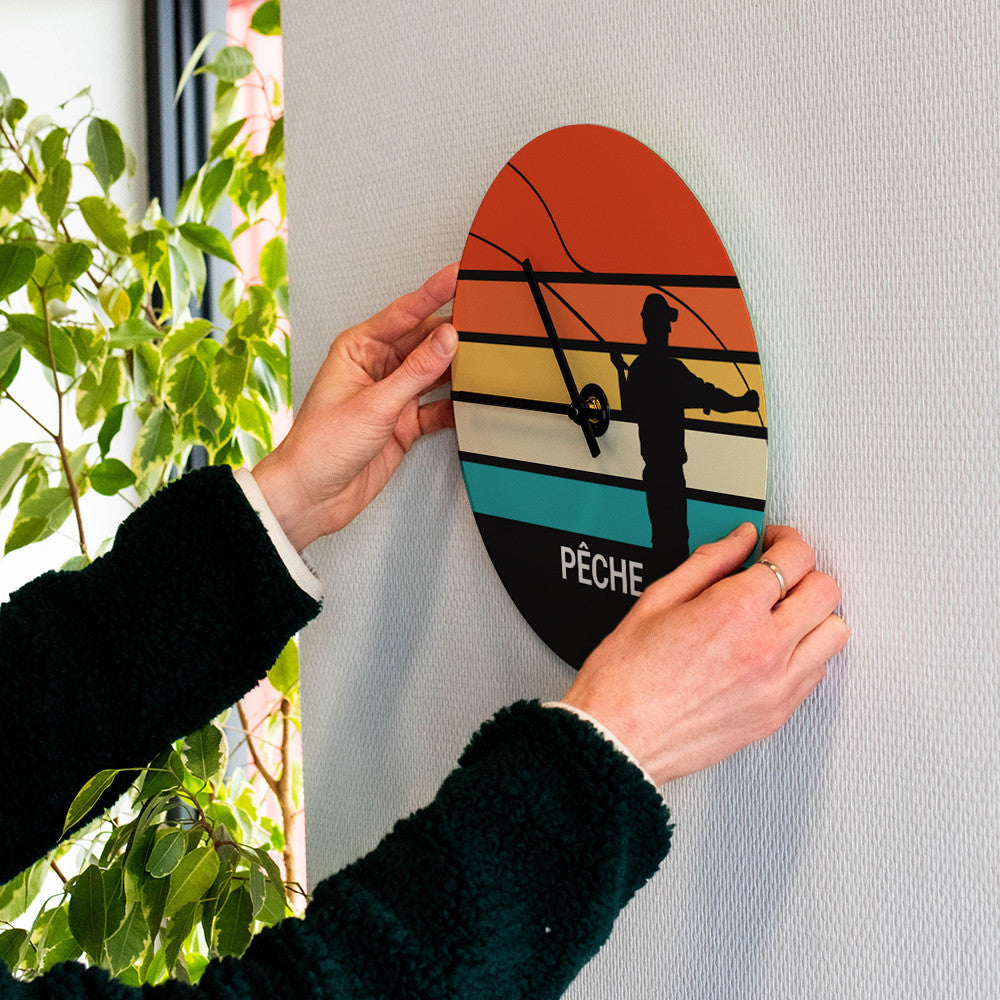 Horloge Murale Pêche à Personnaliser - Horloge Originale