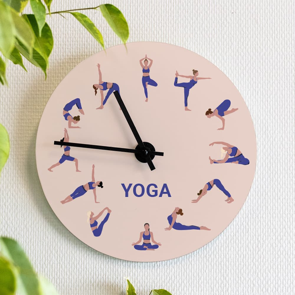 Horloge Murale Yoga à Personnaliser - Horloge Originale