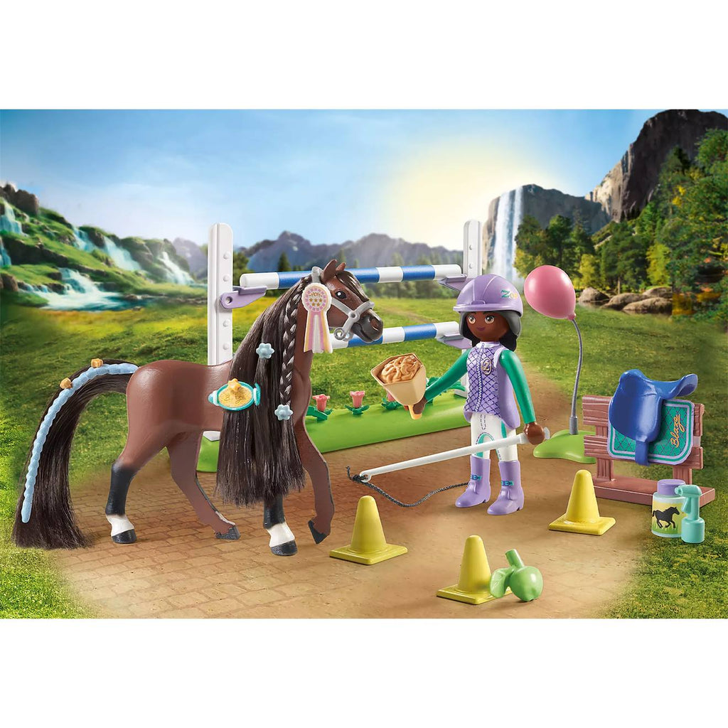 Horses of waterfall zoe & blaze avec parcours d'obstacles 71355 multicolore