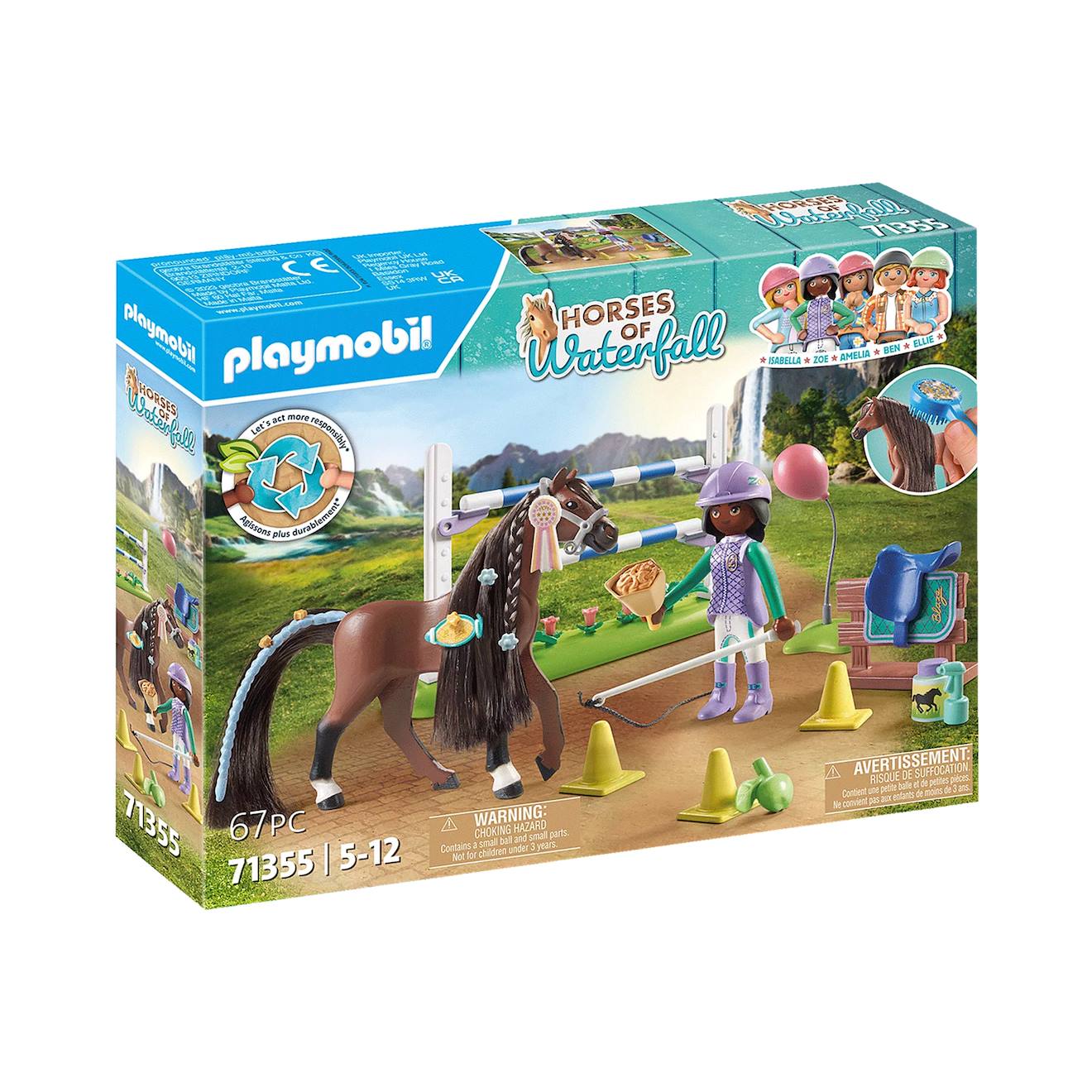 Horses of waterfall zoe & blaze avec parcours d'obstacles 71355 multicolore