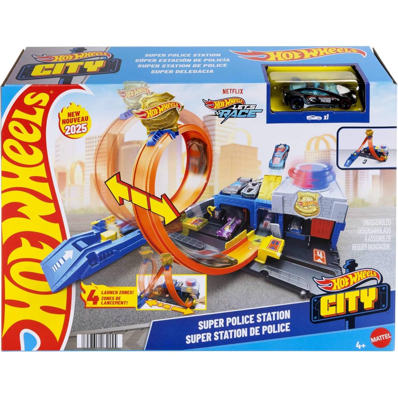 Hot Wheels coffret super station de police multicolore