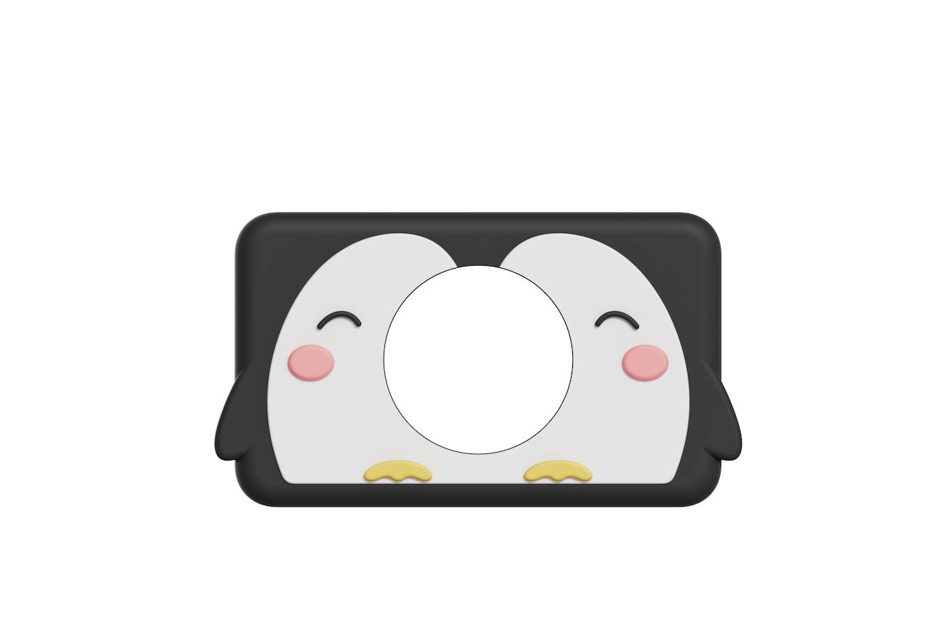 Housse en silicone pingouin noir et blanc