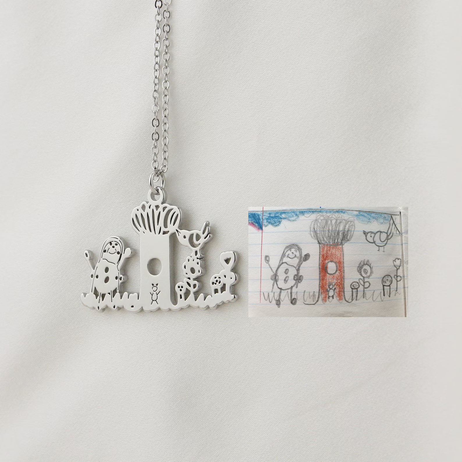 Collier personnalisé avec dessin d’enfant